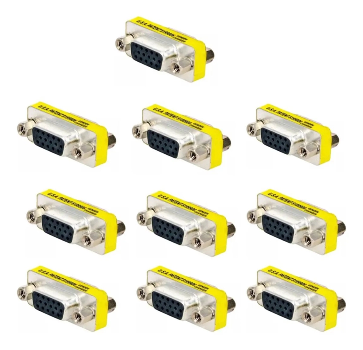 Kit 10 Emendas Vga Hd15 Fêmea-fêmea Alta Qualidade