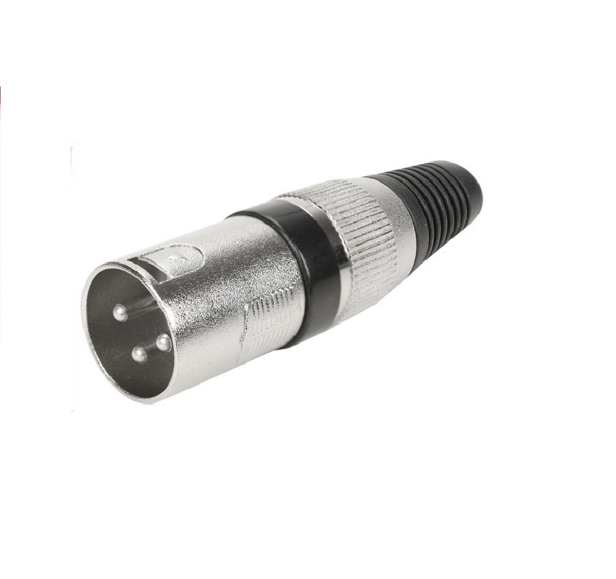 Kit 5 Plugs Xlr Cannon Macho Profissional Preto
