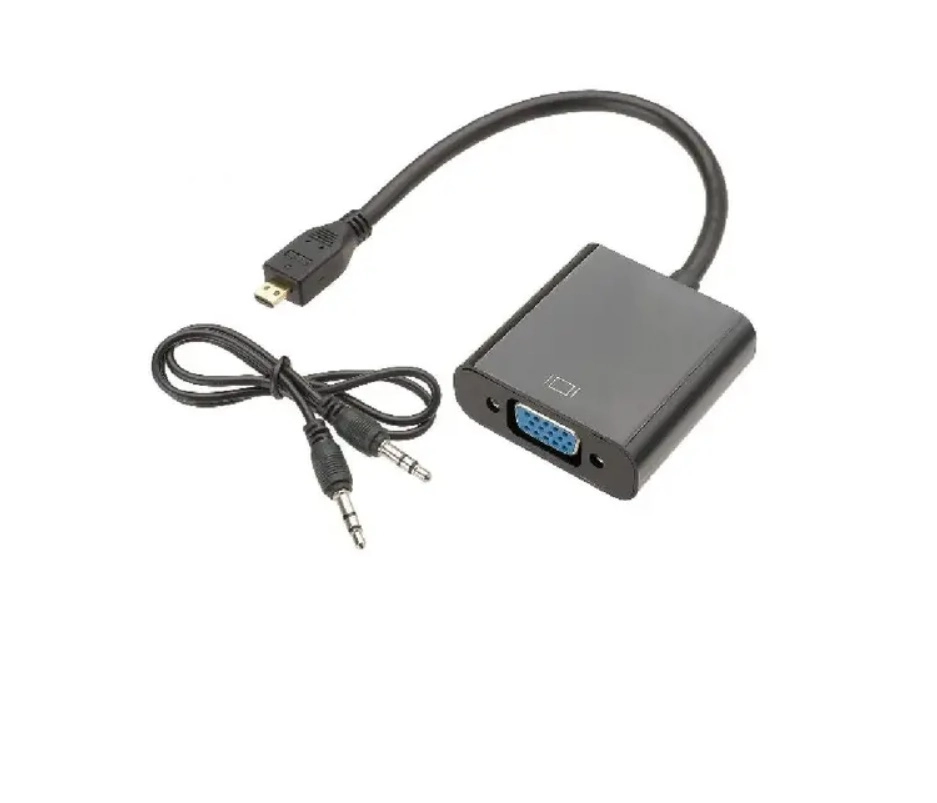 Conversor Micro Hdmi X Vga C/ Audio E Cabo De 20cm