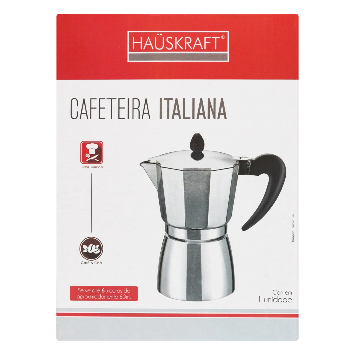 Cafeteira Alumínio Italiana 380ml Haüskraft Cozinhar