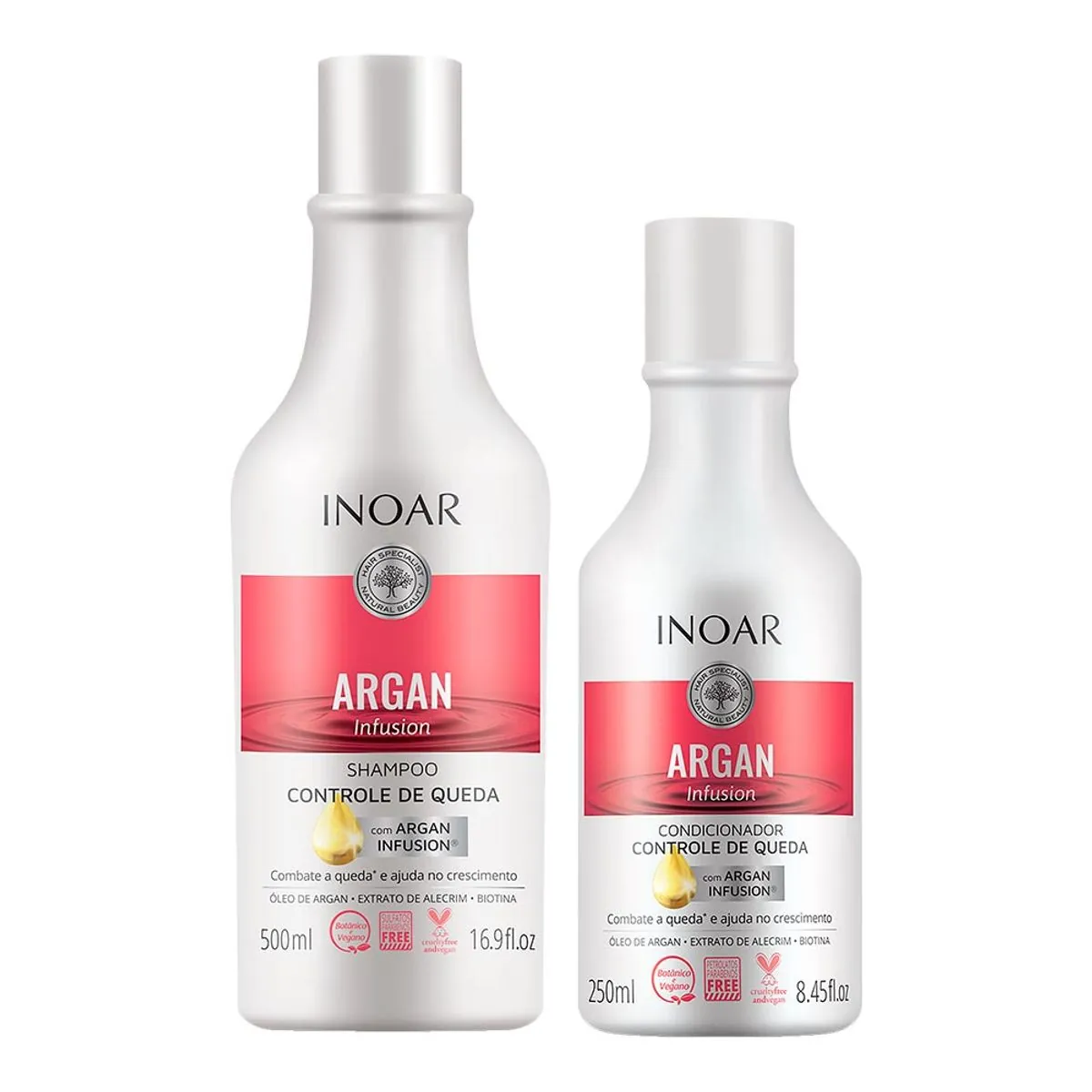 Kit Shampoo 500ml Condicionador 250ml Inoar Argan Infusion Controle De Queda