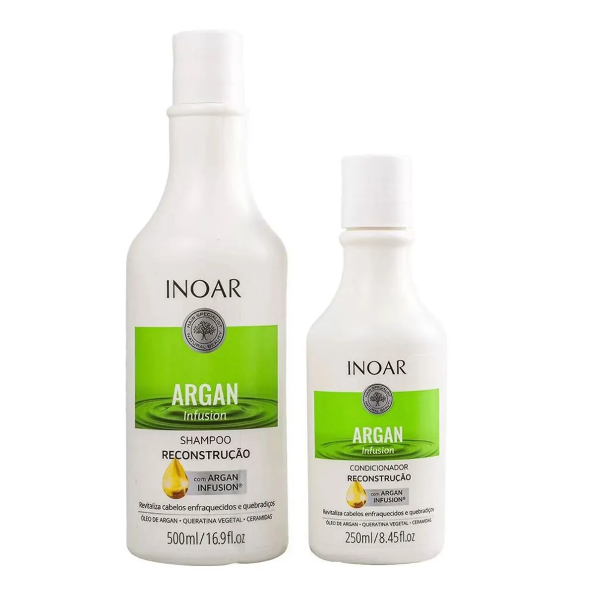 Kit Shampoo 500ml Condicionador 250ml Inoar Argan Infusion Reconstrução