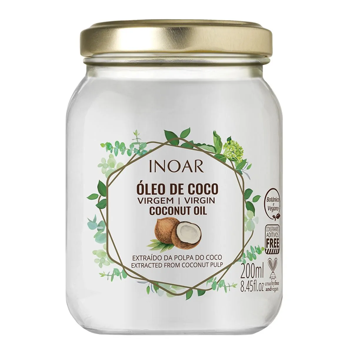 Óleo de coco Inoar com 200 ml