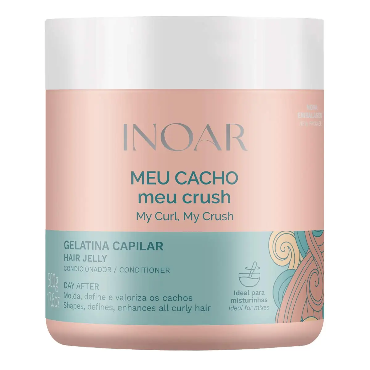 Gelatina Modeladora Inoar Meu Cacho Meu Crush Pote 500g