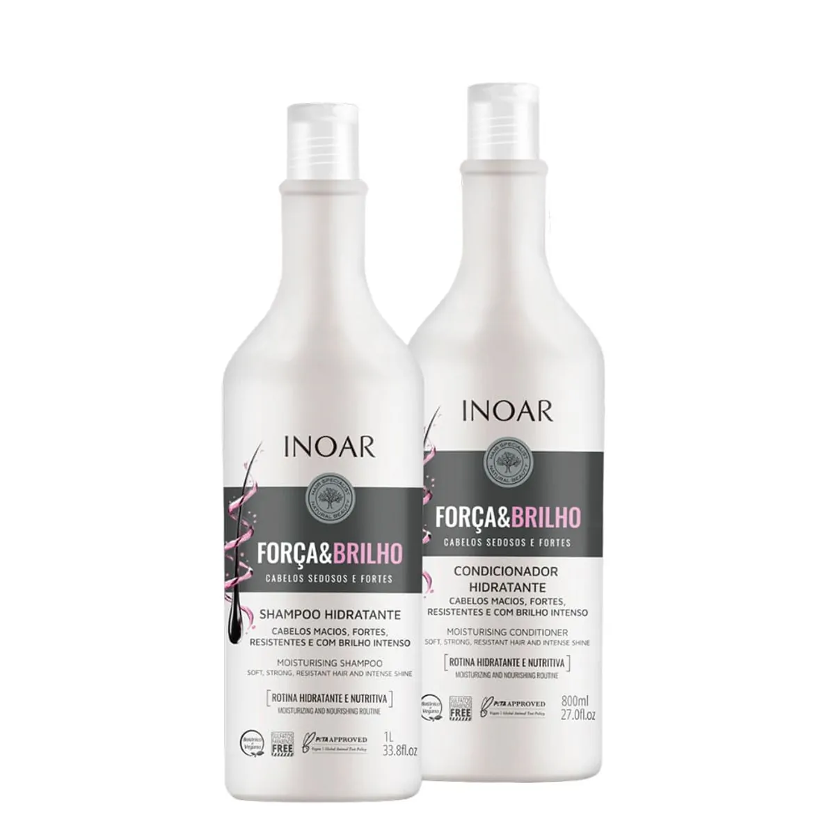 Kit Shampoo 1lt Condicionador 1lt Forca E Brilho Inoar