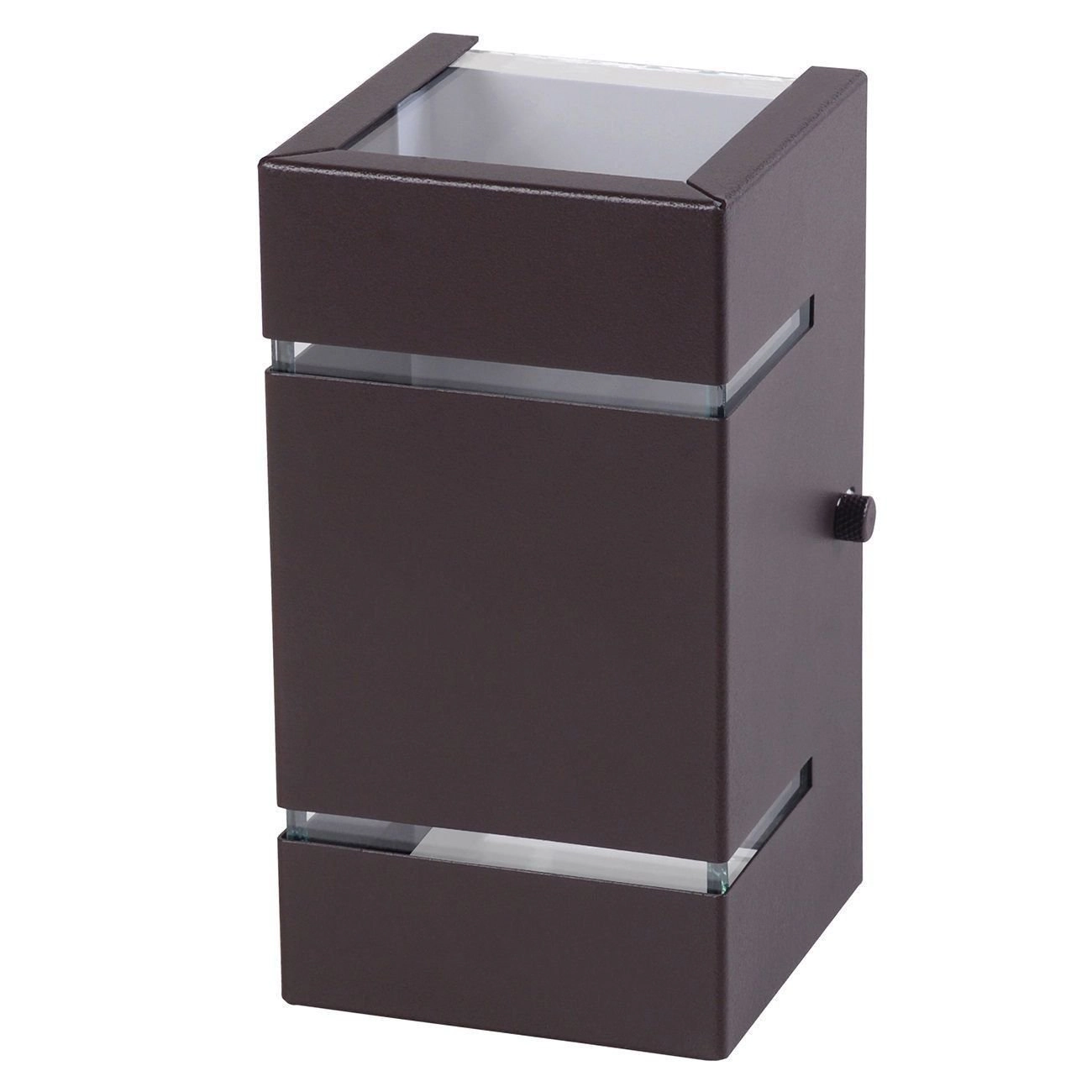Arandela Catarina 8cm 2 Fachos Frisos Externa Interna Muro Parede Alumínio Marrom - Rei Da Iluminação