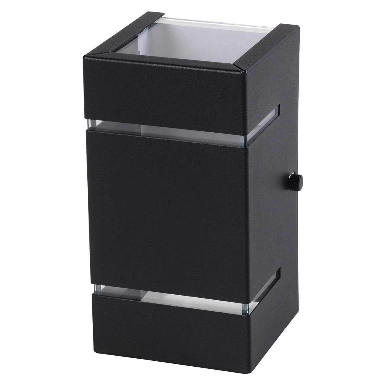 Arandela Catarina 8cm 2 Fachos Frisos Externa Interna Muro Parede Alumínio Preto - Rei Da Iluminação
