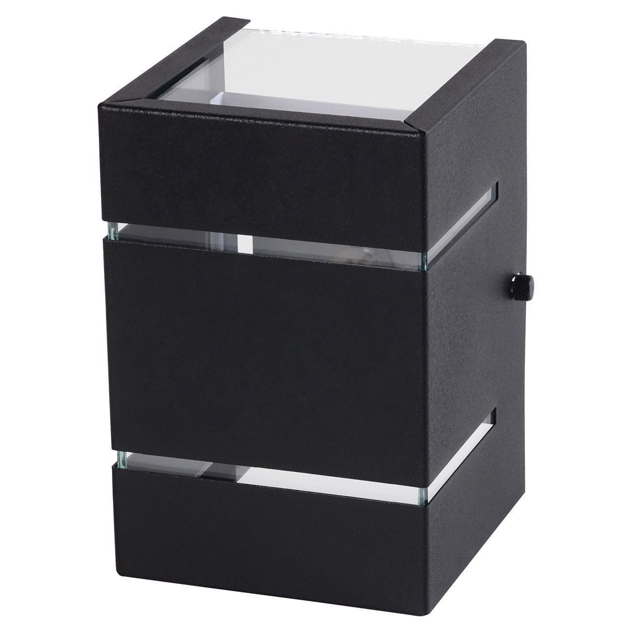 Arandela Catarina 10cm 2 Fachos Frisos Externa Interna Muro Parede Alumínio Preto - Rei Da Iluminação
