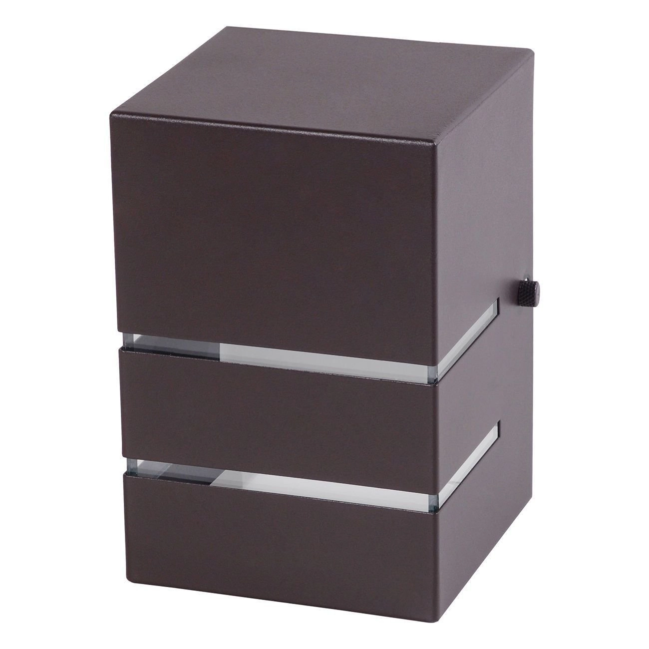 Arandela Catarina 10cm 1 Facho 2 Frisos Externa Interna Muro Parede Alumínio Marrom - Rei Da Iluminação