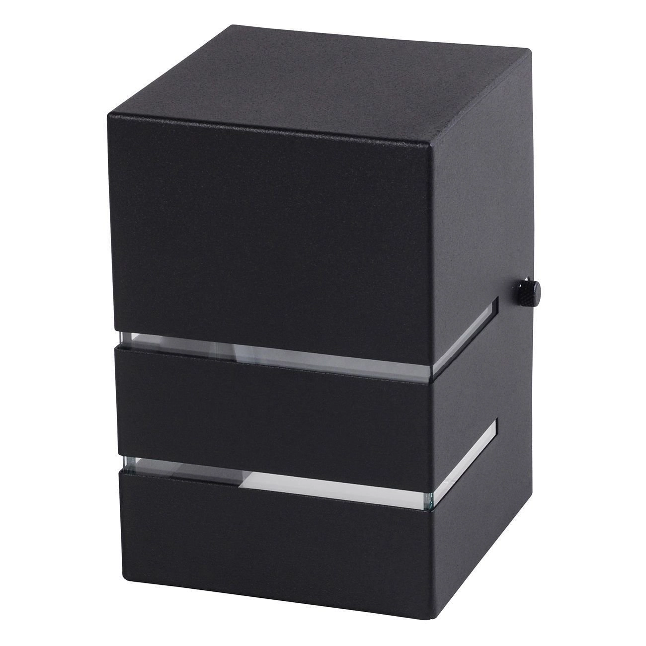 Arandela Catarina 10cm 1 Facho 2 Frisos Externa Interna Muro Parede Alumínio Preto - Rei Da Iluminação