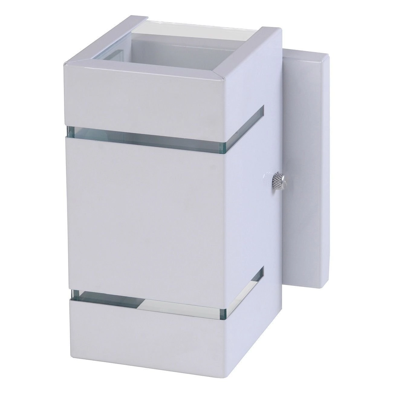 Arandela Catarina 8cm Com Base Frisos Externa Interna Muro Parede Alumínio Branco - Rei Da Iluminação