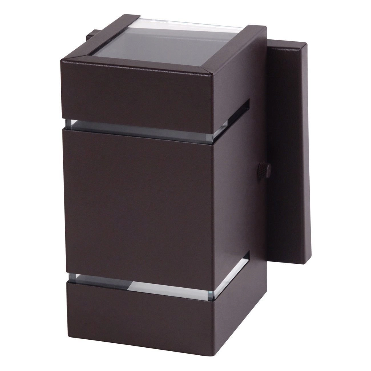 Arandela Catarina 8cm Com Base Frisos Externa Interna Muro Parede Alumínio Marrom - Rei Da Iluminação