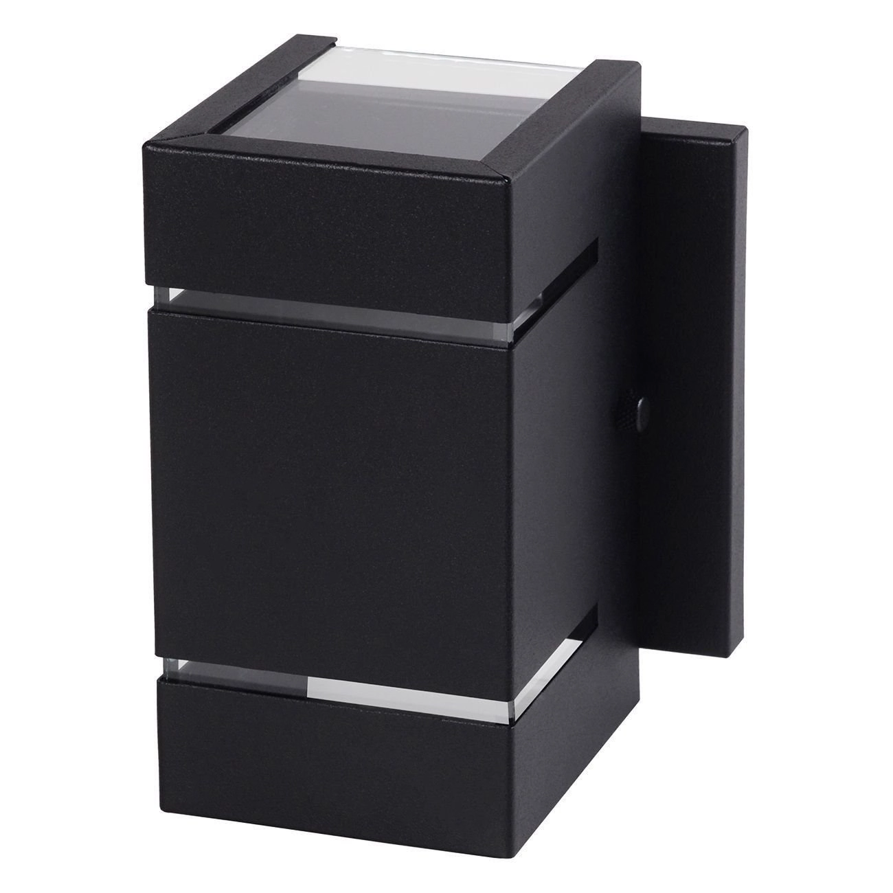 Arandela Catarina 8cm Com Base Frisos Externa Interna Muro Parede Alumínio Preto - Rei Da Iluminação