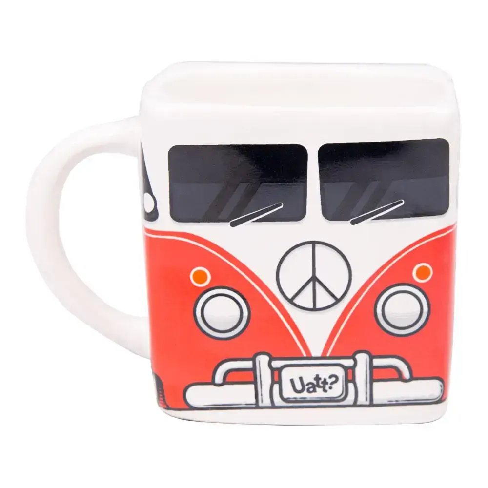 Caneca Quadrada Carro Retrô Vermelho Uatt 200ml