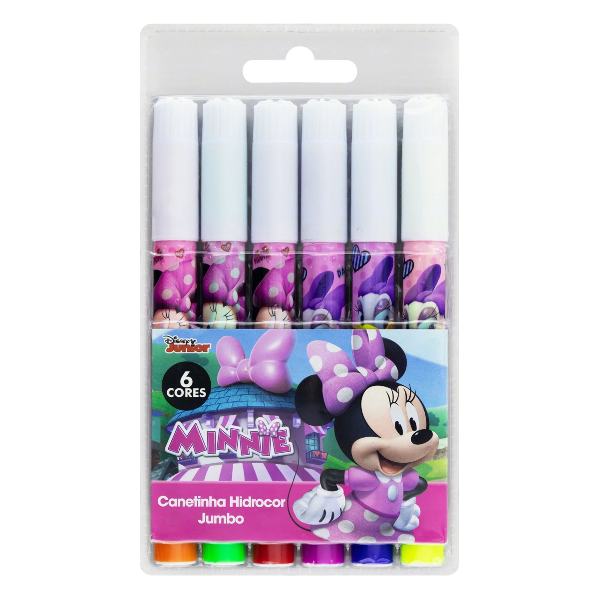 Canetinha Hidrográfica Jumbo Minnie Etipel 6 Unidades