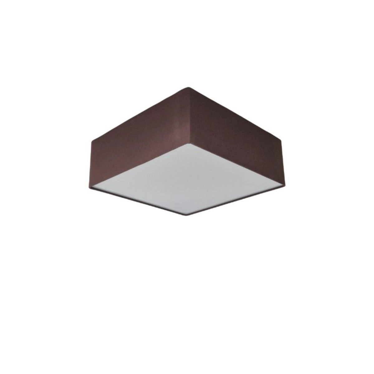 Plafon Quadrado Md-3000 Cúpula Em Tecido 25x25x12cm Café - Bivolt