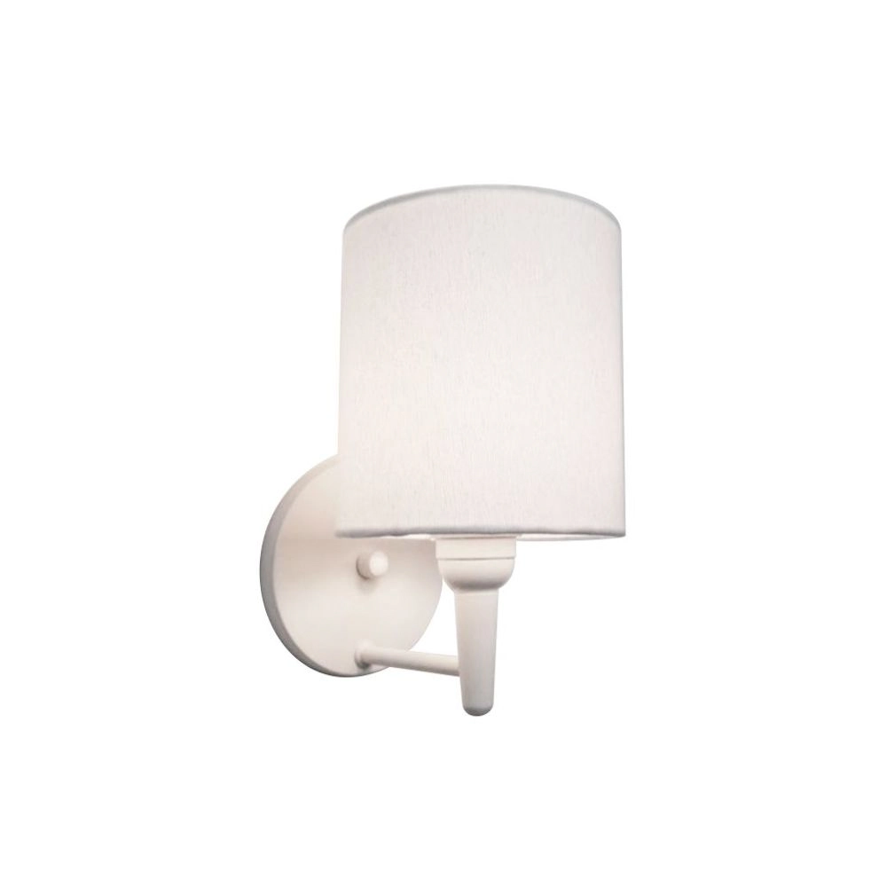 Arandela Cilindrica Md-2009 Base Branco Cúpula Em Tecido 14x15cm Branco - Bivolt