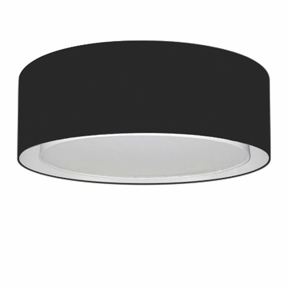 Plafon Duplo Cilíndrico Md-3038 Cúpula Em Tecido 80x30cm Preto - Bivolt