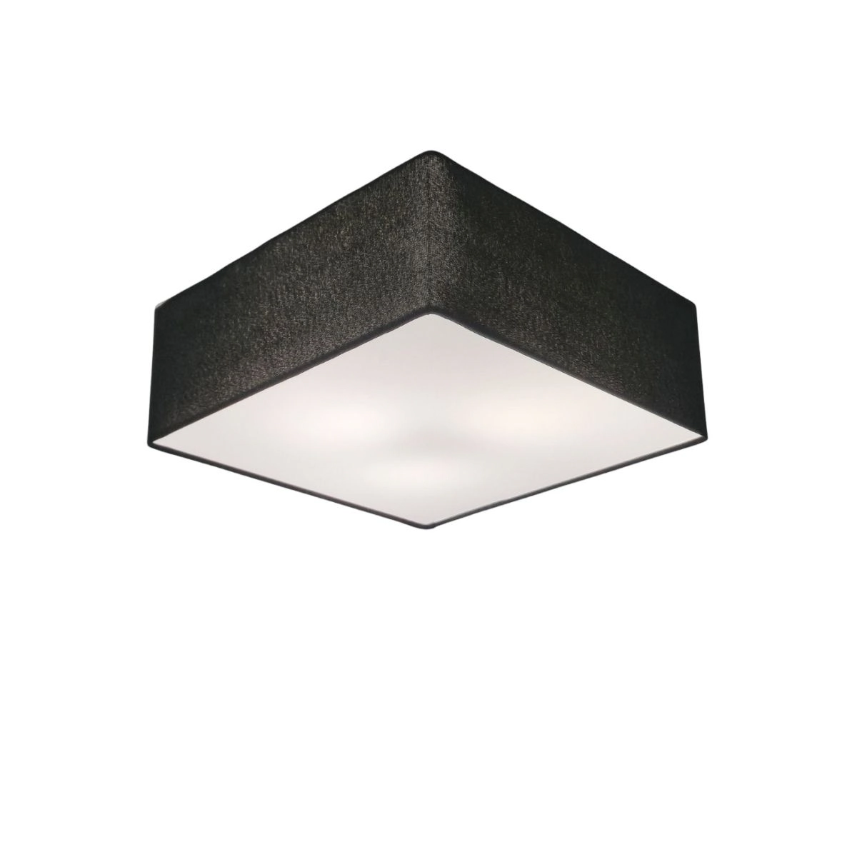 Plafon Quadrado Md-3001 Cúpula Em Tecido 35x35x12cm Preto - Bivolt