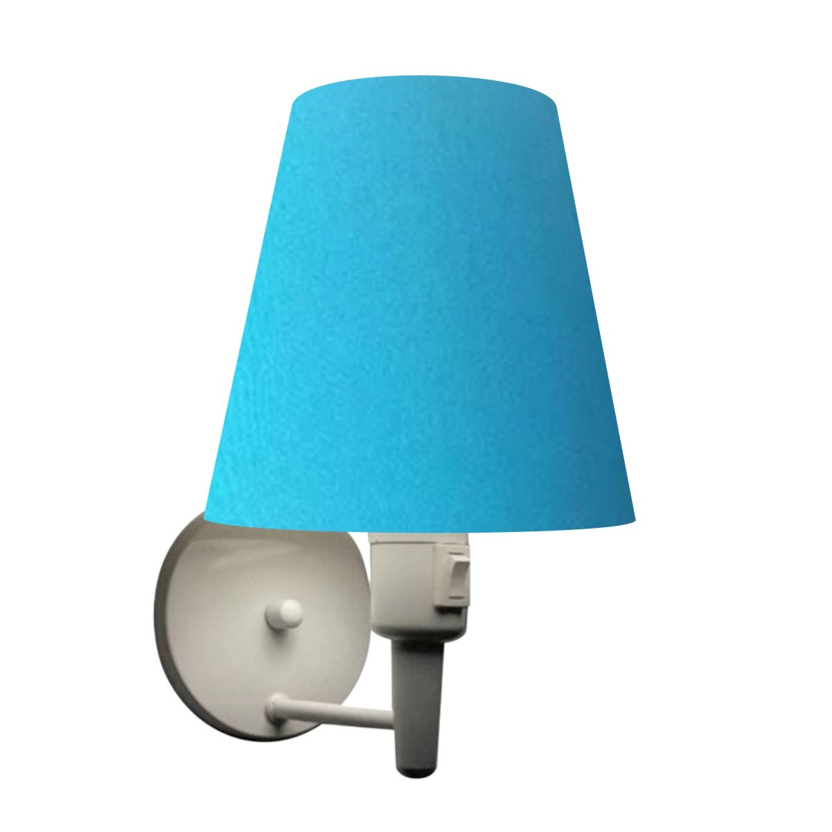 Arandela Cone Md-2013 Branco C/ Inter Liga E Desl Cúpula Em Tecido Azul Turquesa - Bivolt