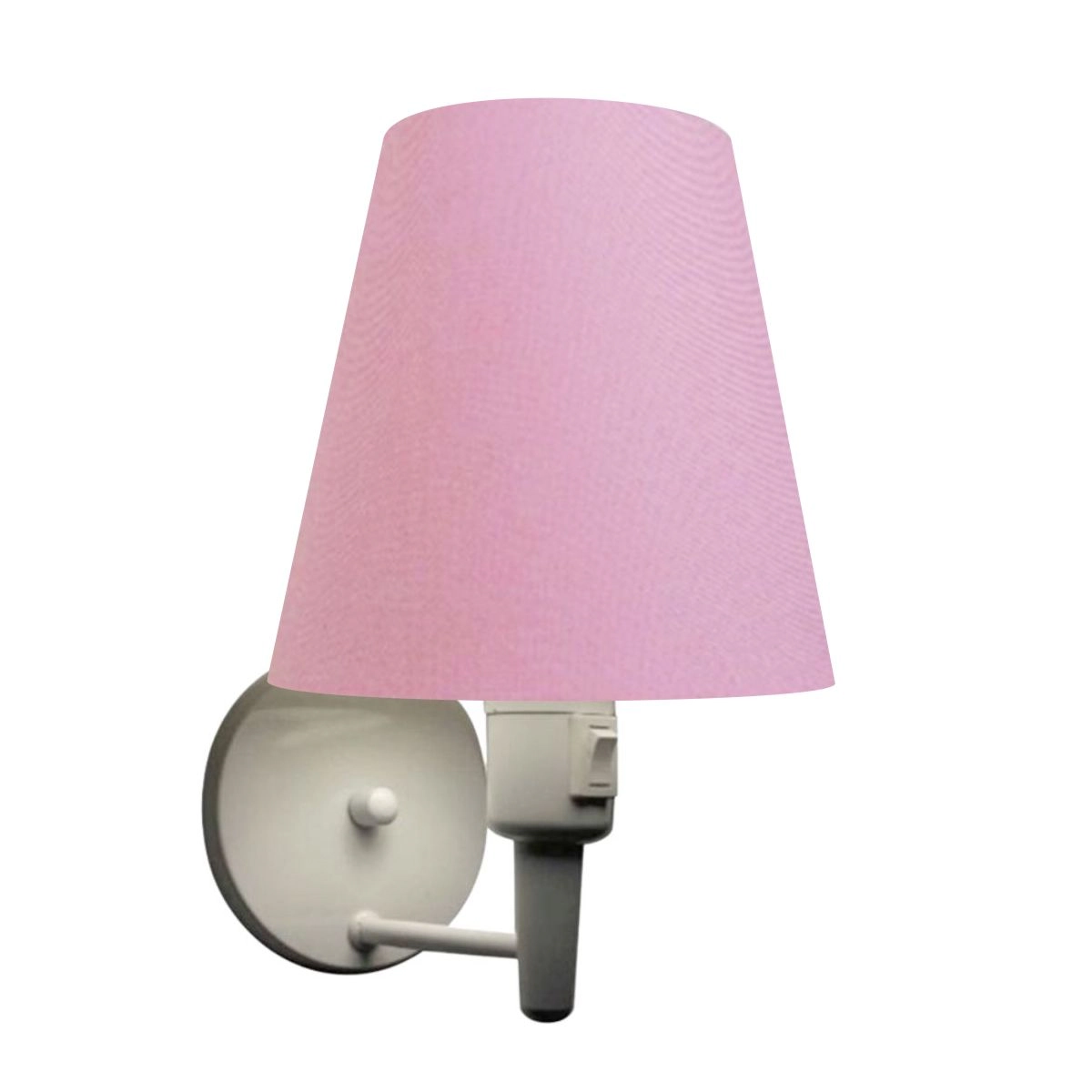 Arandela Cone Md-2013 Branco C/ Inter Liga E Desl Cúpula Em Tecido Rosa Bebê - Bivolt