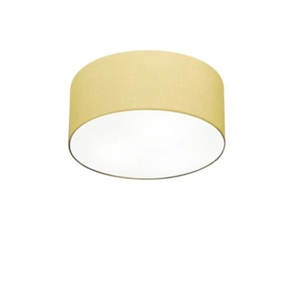 Plafon Cilíndrico Md-3010 Cúpula Em Tecido 30x12cm Algodão Crú - Bivolt