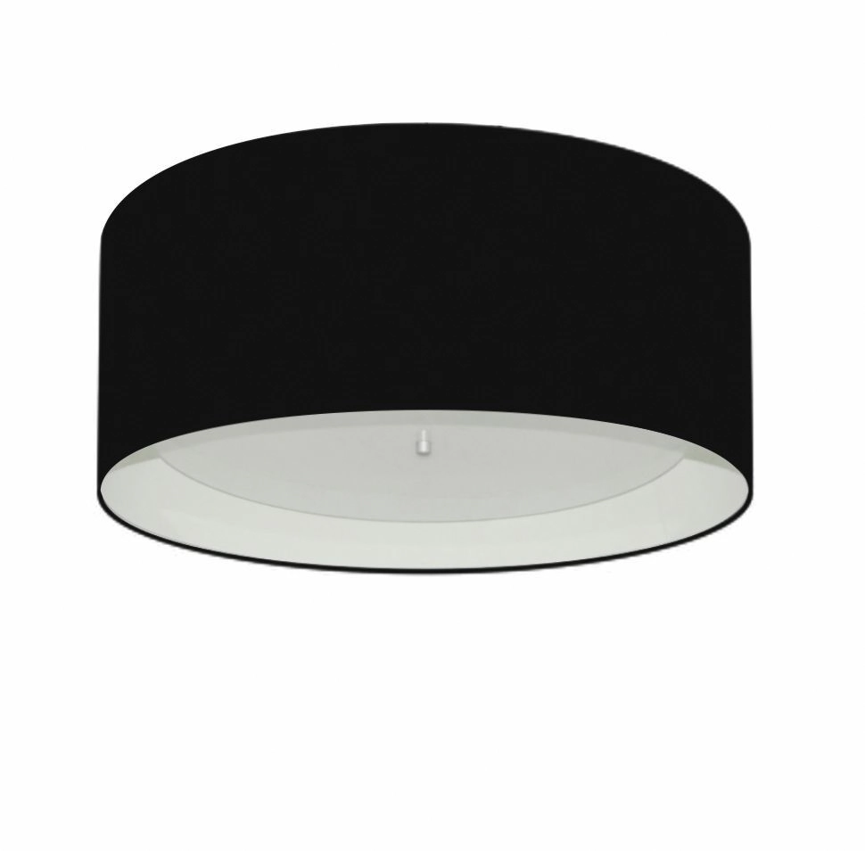 Plafon Cilíndrico Md-3161 Cúpula Em Duplo Tecido 50x25cm Preto / Branco - Bivolt