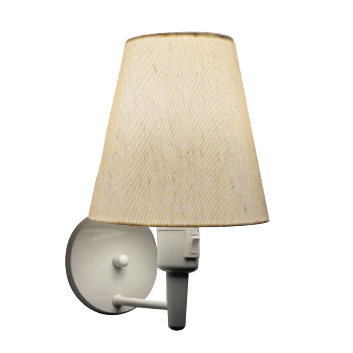 Arandela Cone Md-2032 Branco C/ Inter Liga E Desl Cúpula Em Tecido Linho Bege - Bivolt