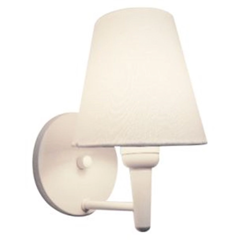 Arandela Cone Md-2004 Base Branco Cúpula Em Tecido 14/14x07cm Branco Tela - Bivolt