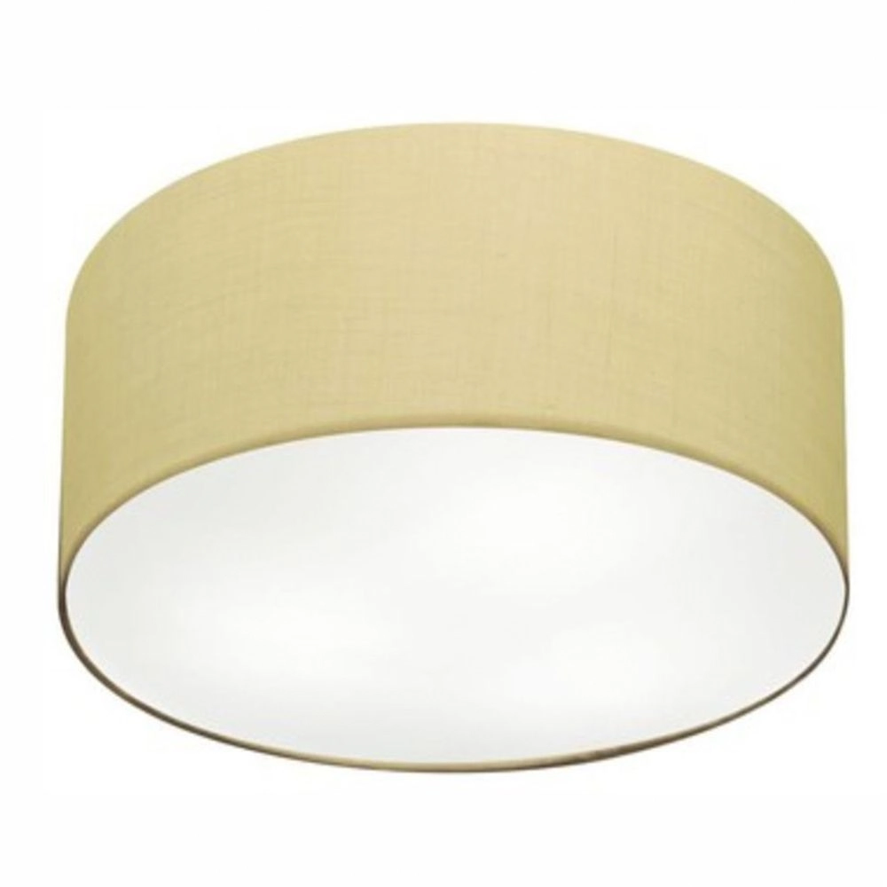 Plafon Cilíndrico Md-3013 Cúpula Em Tecido 60x21cm Algodão Crú - Bivolt