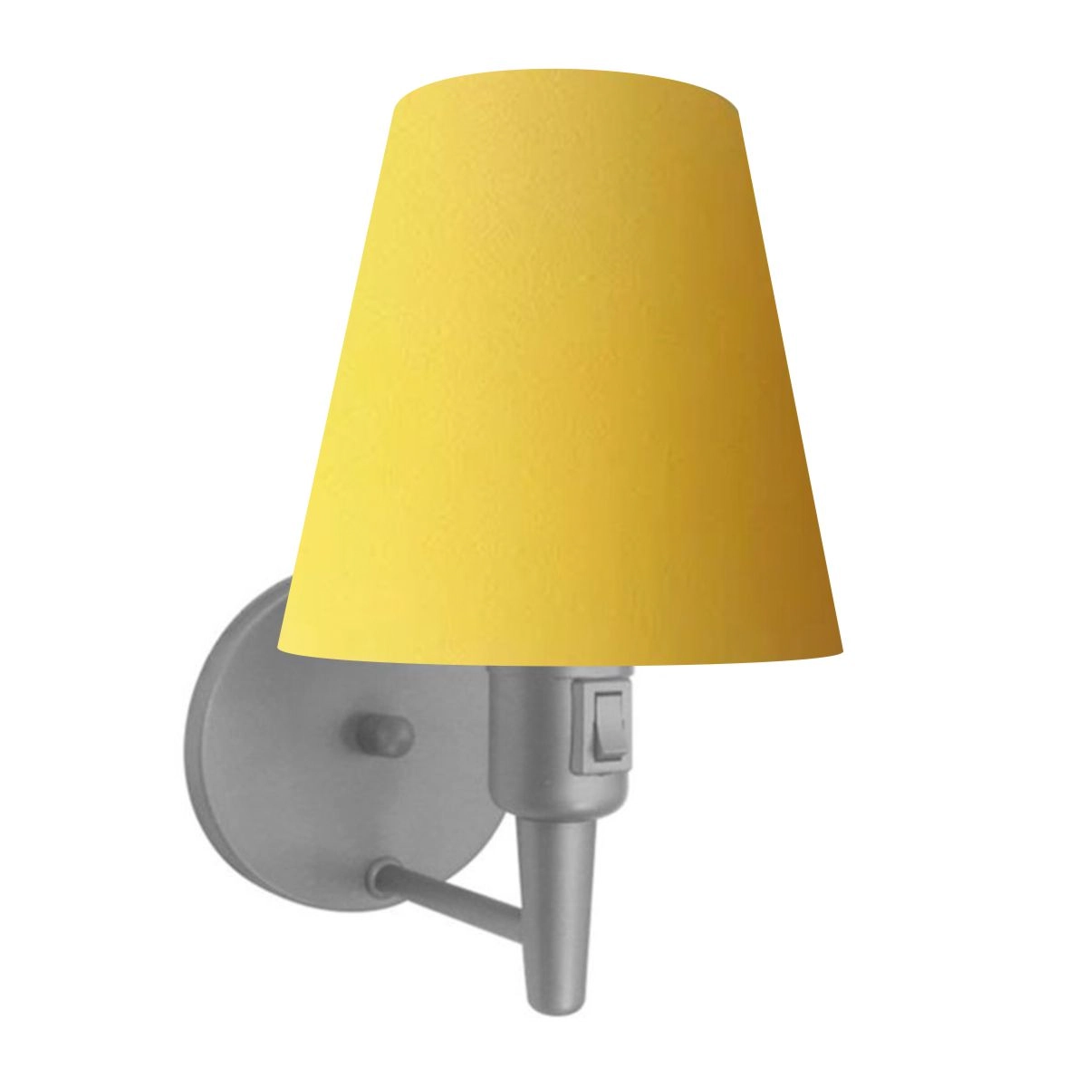 Arandela Cone Md-2013 Cinza C/ Inter Liga E Desl Cúpula Em Tecido Amarelo - Bivolt