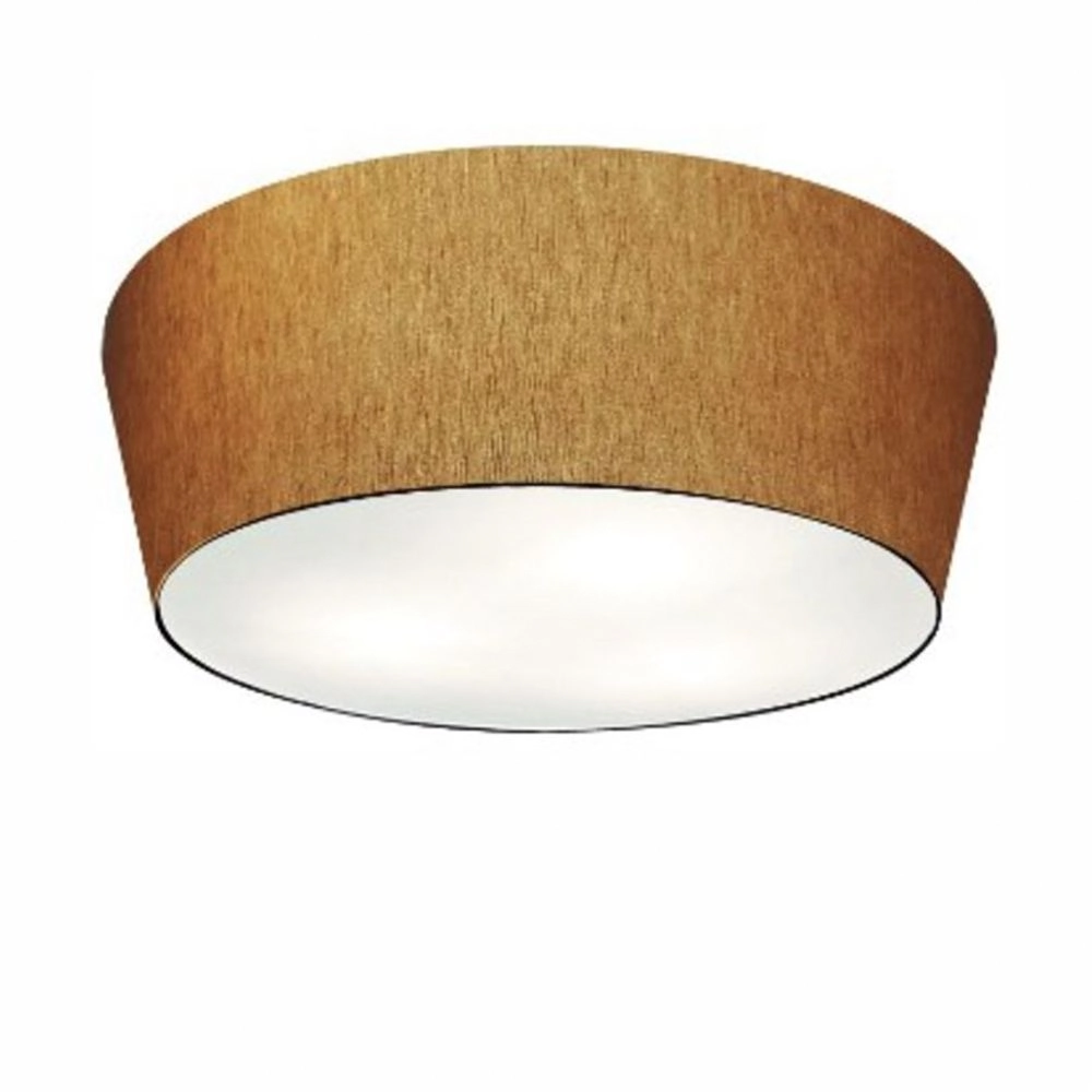 Plafon Cone Md-3004 Cúpula Em Tecido 15/50x40cm Palha - Bivolt
