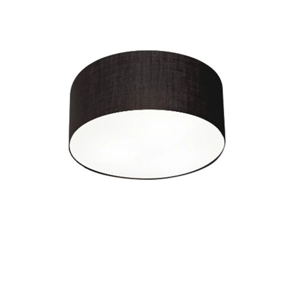 Plafon Cilíndrico Md-3010 Cúpula Em Tecido 30x12cm Preto - Bivolt