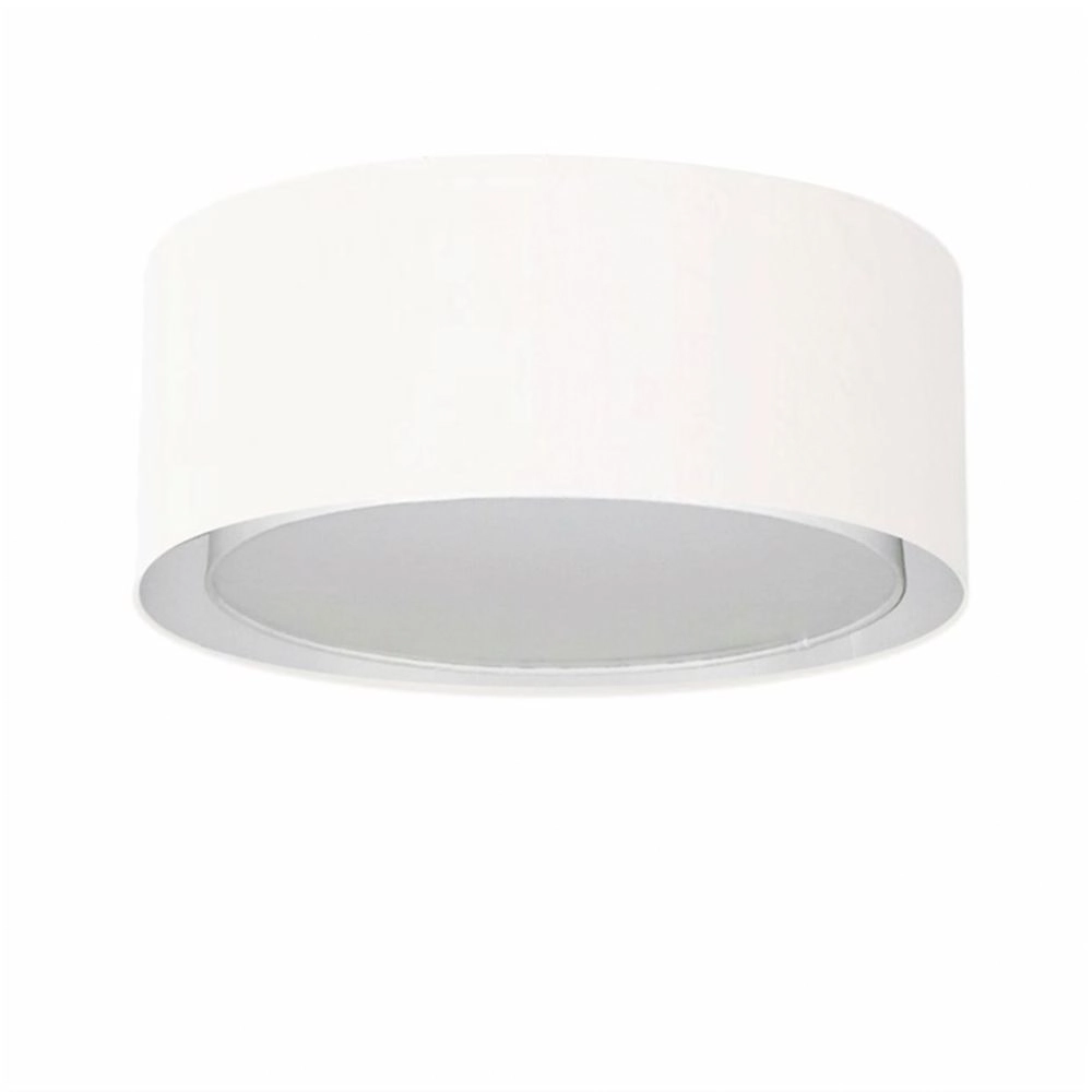 Plafon Duplo Cilíndrico Md-3036 Cúpula Em Tecido 50x25cm Branco - Bivolt