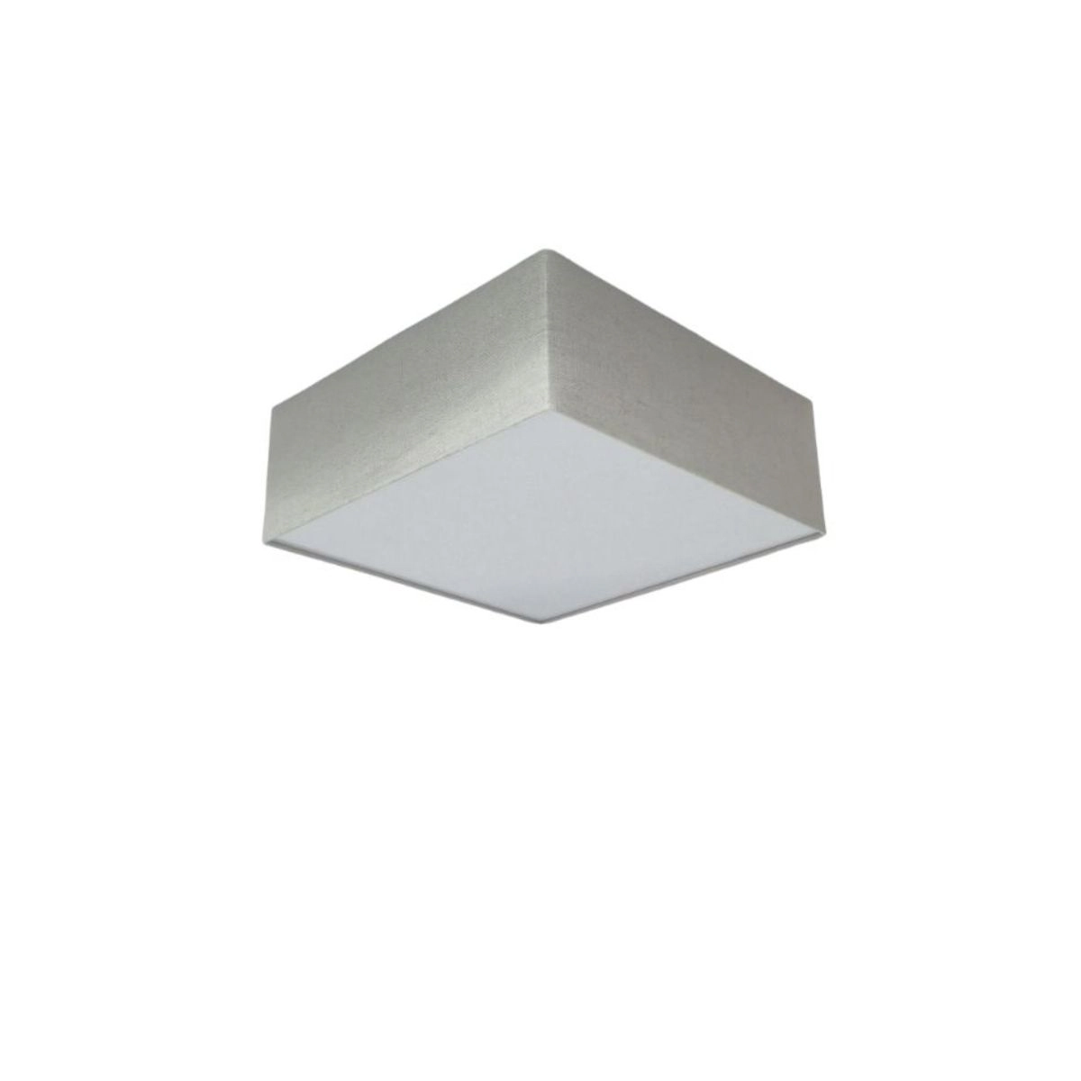 Plafon Quadrado Md-3000 Cúpula Em Tecido 25x25cm Rústico Cinza - Bivolt