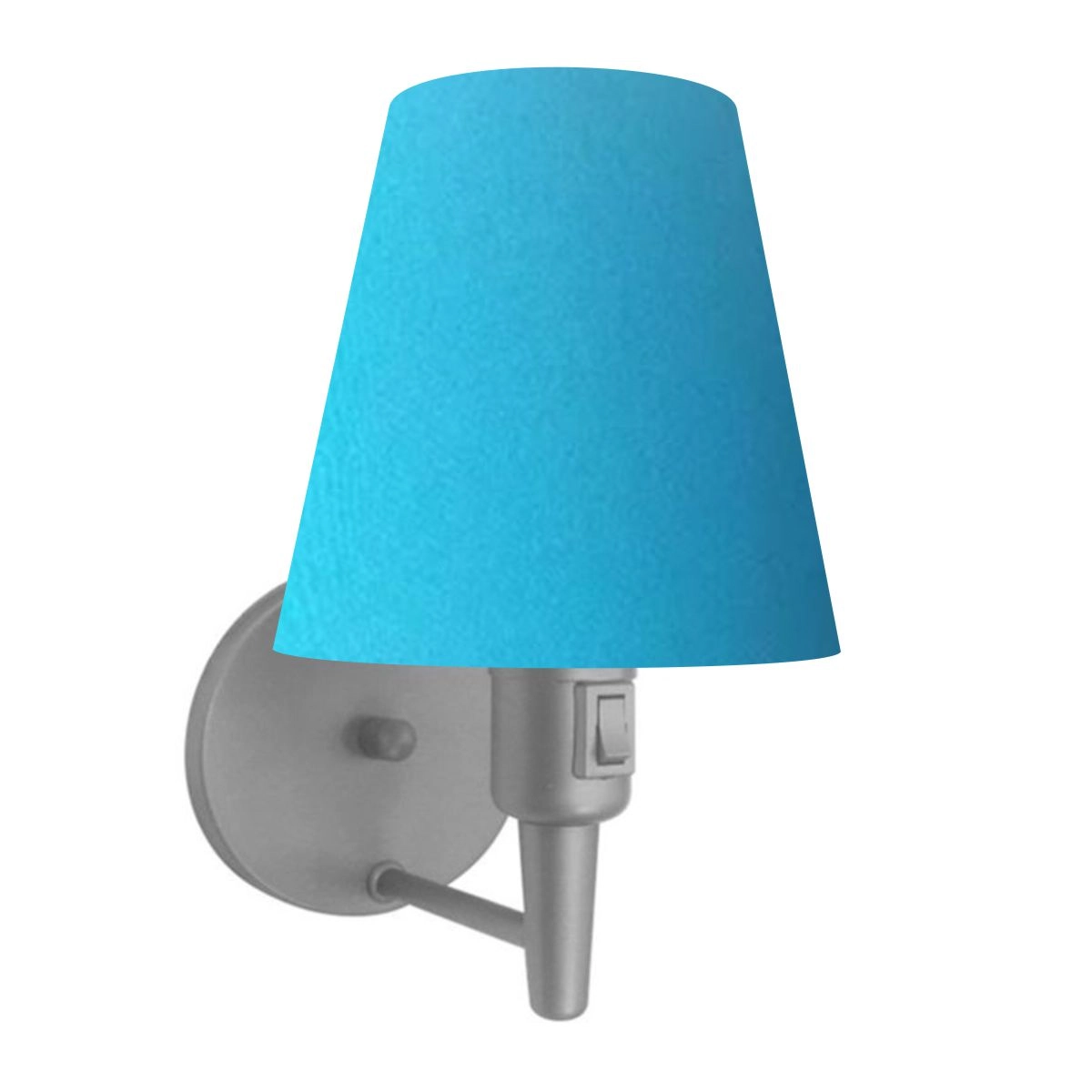 Arandela Cone Md-2013 Cinza C/ Inter Liga E Desl Cúpula Em Tecido Azul Turquesa - Bivolt