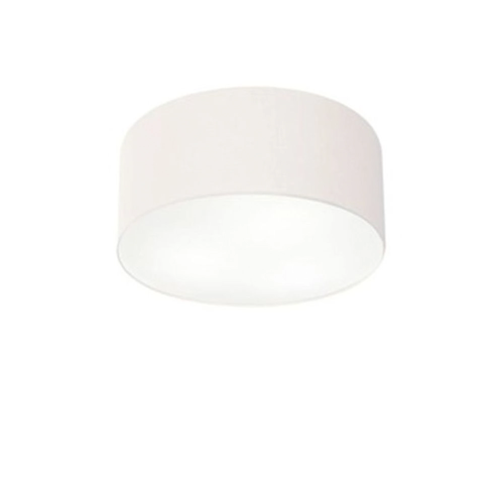 Plafon Cilíndrico Md-3010 Cúpula Em Tecido 30x12cm Branco - Bivolt