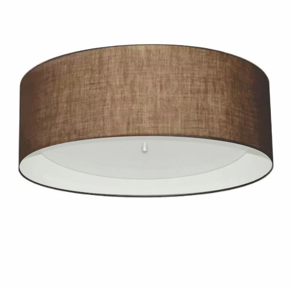 Plafon Cilíndrico Md-3008 Cúpula Em Duplo Tecido 60x25cm Café / Branco - Bivolt