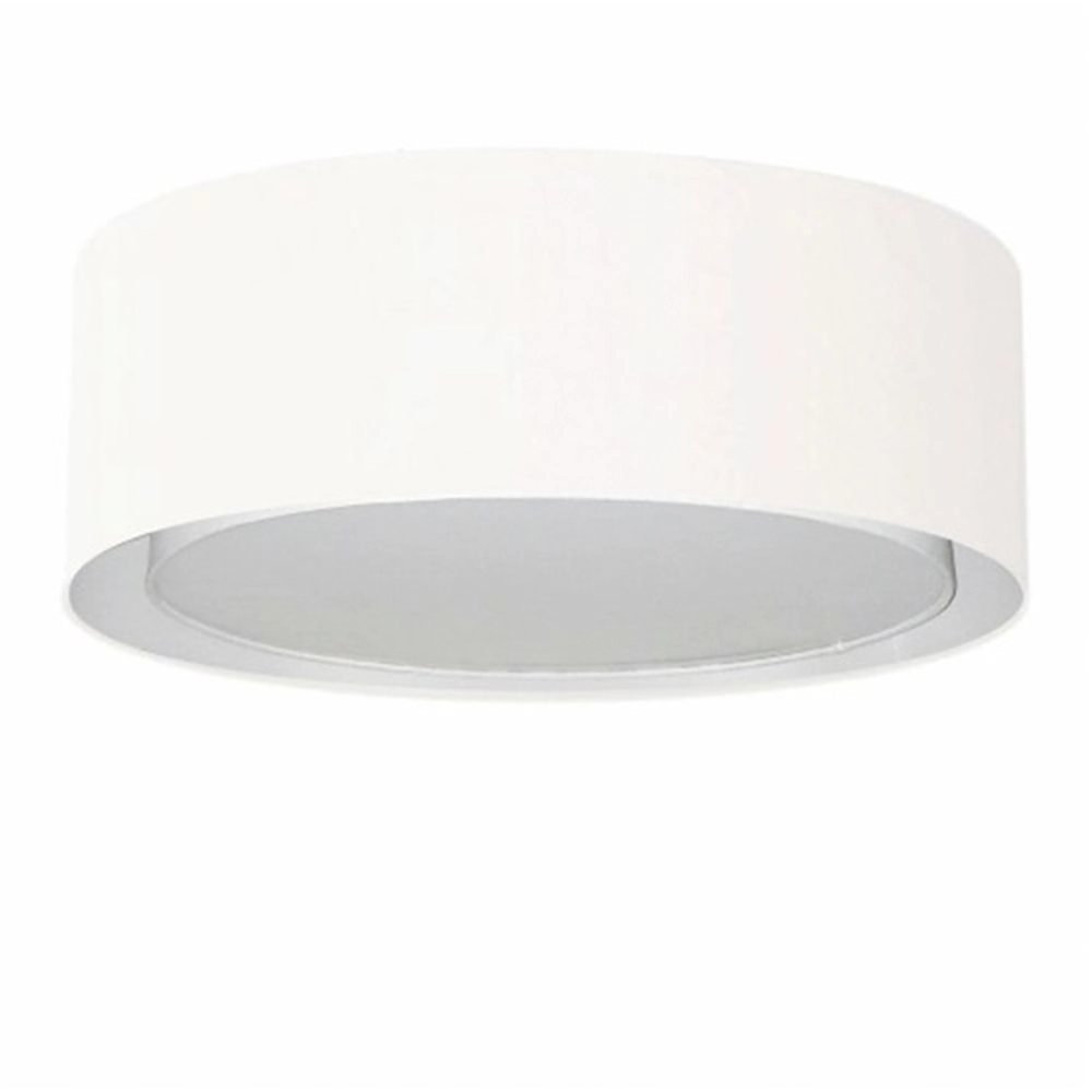 Plafon Duplo Cilíndrico Md-3038 Cúpula Em Tecido 80x30cm Branco - Bivolt
