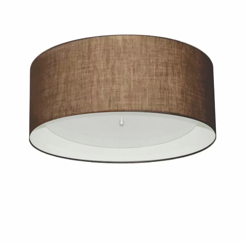 Plafon Cilíndrico Md-3161 Cúpula Em Duplo Tecido 50x25cm Café / Branco - Bivolt