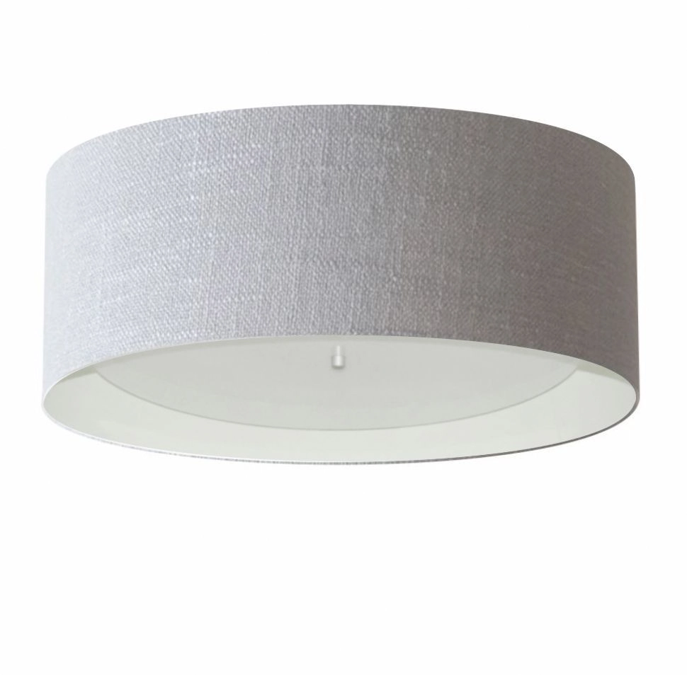 Plafon Cilíndrico Md-3008 Cúpula Em Duplo Tecido 60x25cm Cinza / Branco - Bivolt