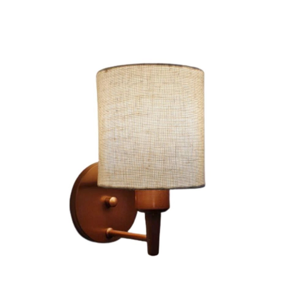 Arandela Cilíndrica Vivare Md-2009 Cobre Cúpula Em Tecido - Bivolt - Cobre-rustico-bege - 127/220v