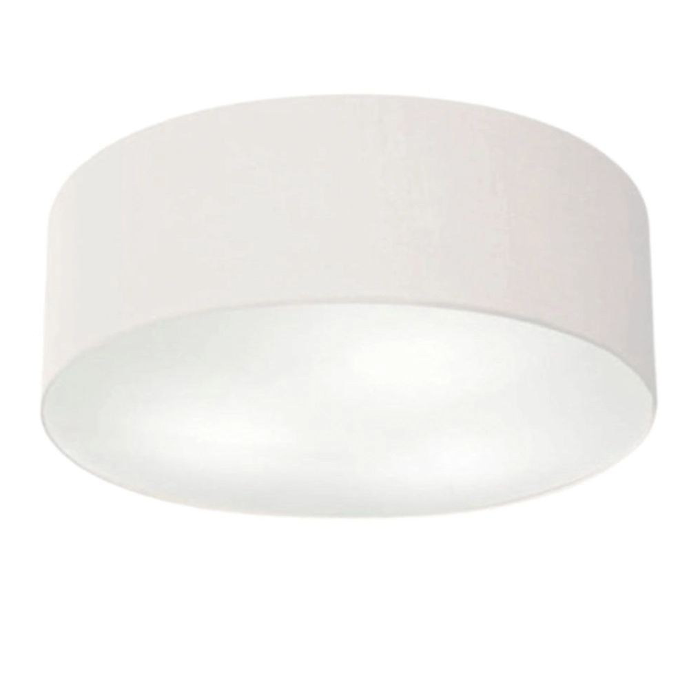 Plafon Cilíndrico Md-3049 Cúpula Em Tecido 70x15cm Branco - Bivolt