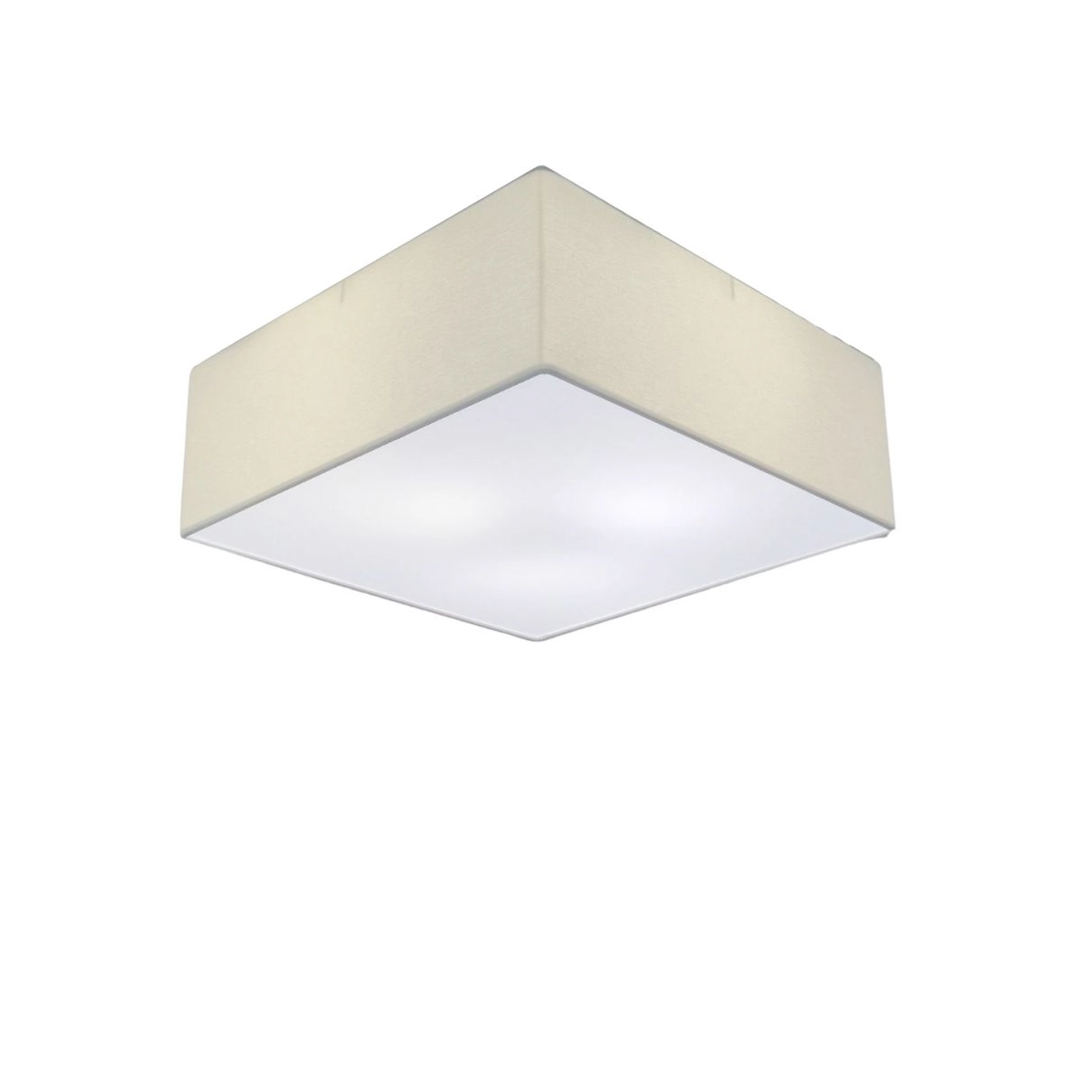 Plafon Quadrado Md-3001 Cúpula Em Tecido 35x35x12cm Branco - Bivolt