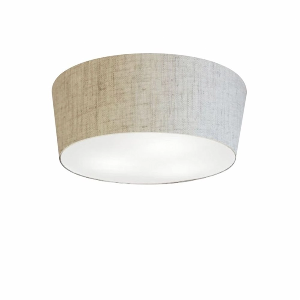 Plafon Cone Md-3003 Cúpula Em Tecido 12/40x35cm Rústico Bege - Bivolt