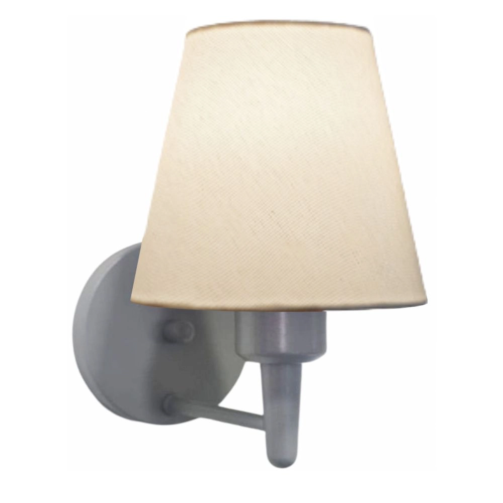 Arandela Parede Vivare Md-2004 Cinza Cúpula Em Tecido - Bivolt - Cinza-branco - 127/220v