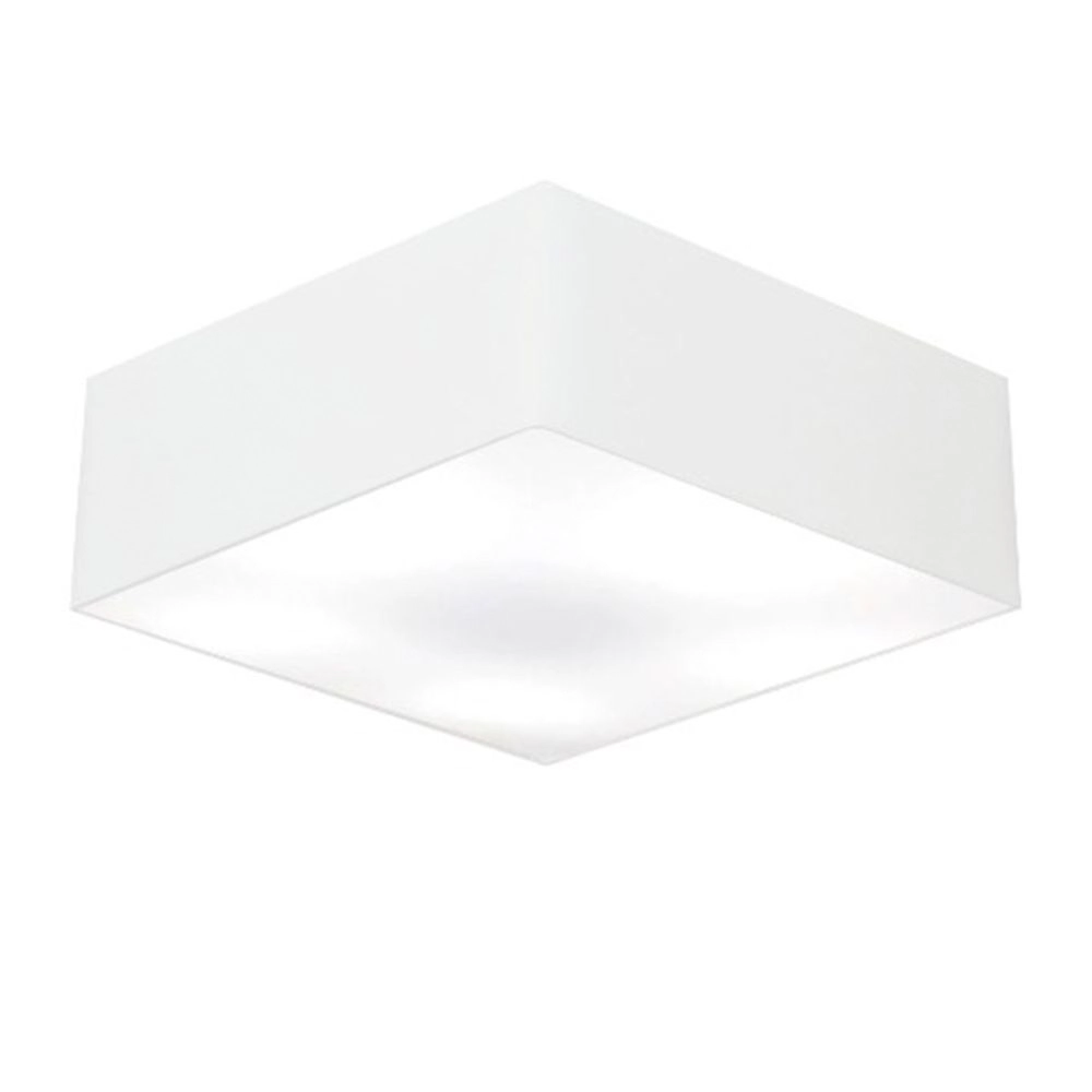 Plafon Quadrado Vivare Md-3002 Cúpula Em Tecido 50x50x15cm - Bivolt Varias Cores Disponível - Branca - 127/220v