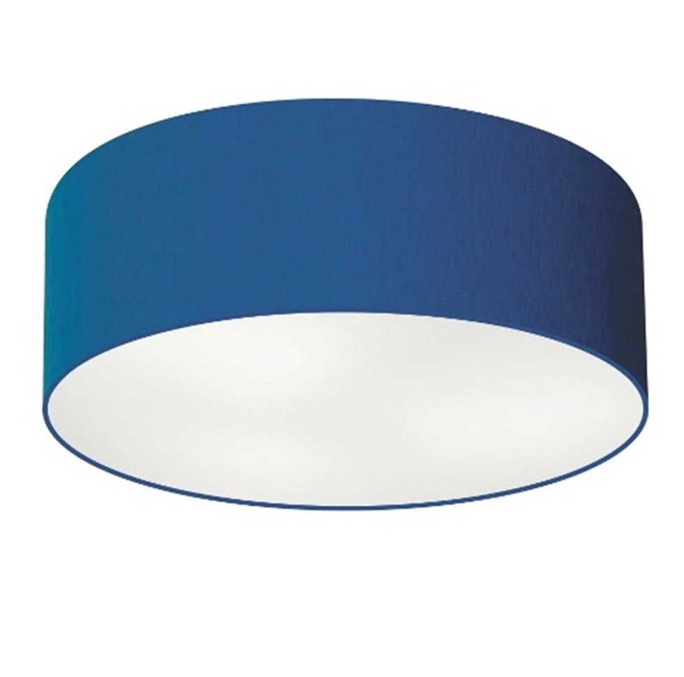 Plafon Cilíndrico Vivare Md-3006 Cúpula Em Tecido 60x15cm - Bivolt - Azul-marinho - 127/220v