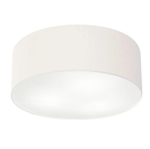 Plafon Cilíndrico Vivare Md-3006 Cúpula Em Tecido 60x15cm - Bivolt - Branco - 127/220v