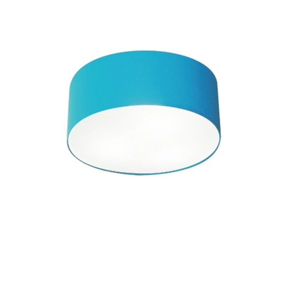 Plafon Cilíndrico Vivare Md-3010 Cúpula Em Tecido 30x12cm - Bivolt - Azul-turquesa - 127/220v